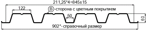 Фото: Профнастил Н60 х 845 - B (PURMAN-20-5005-0.5) в Дубне