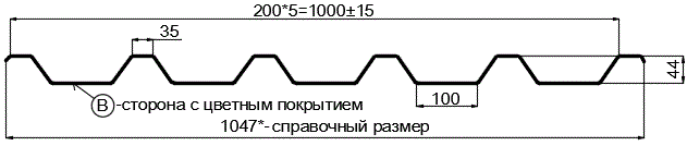 Фото: Профнастил С44 х 1000 - B (PURETAN-20-RR35-0.5) в Дубне