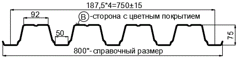 Фото: Профнастил Н75 х 750 - B (ПЭ-01-8017-1) в Дубне