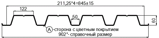 Фото: Профнастил Н60 х 845 - B (PURMAN-20-Citrine-0.5) в Дубне