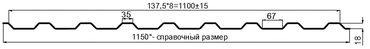 Фото: Профнастил оцинкованный МП20 х 1100 (ОЦ-01-БЦ-0.55) в Дубне