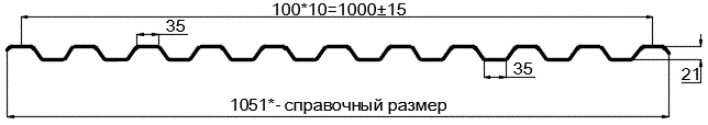 Фото: Профнастил оцинкованный С21 х 1000 (ОЦ-01-БЦ-0.5) в Дубне