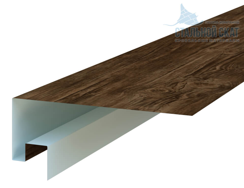 Фото: Планка откоса сложная 3D Woodstock 230х75х2000 (ECOSTEEL_MA-01-МореныйДуб-0.5) в Дубне
