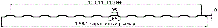 Фото: Профнастил оцинкованный МП10 х 1100 (ОЦ-01-БЦ-0.45) в Дубне