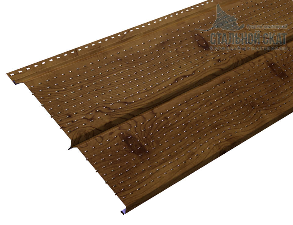 Фото: Софит перфор. Lбрус-XL-14х335 (ECOSTEEL_T-12-Дуб-0.45) в Дубне
