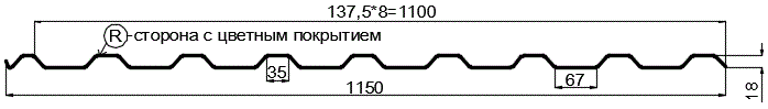 Фото: Профнастил МП20 х 1100 - R (PURETAN-20-8017-0.5) в Дубне