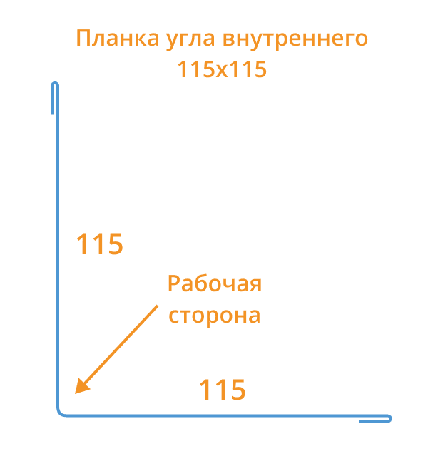 Планка угла внутреннего 115х115х2000 (ПЭ-01-7005-0.45) в Дубне