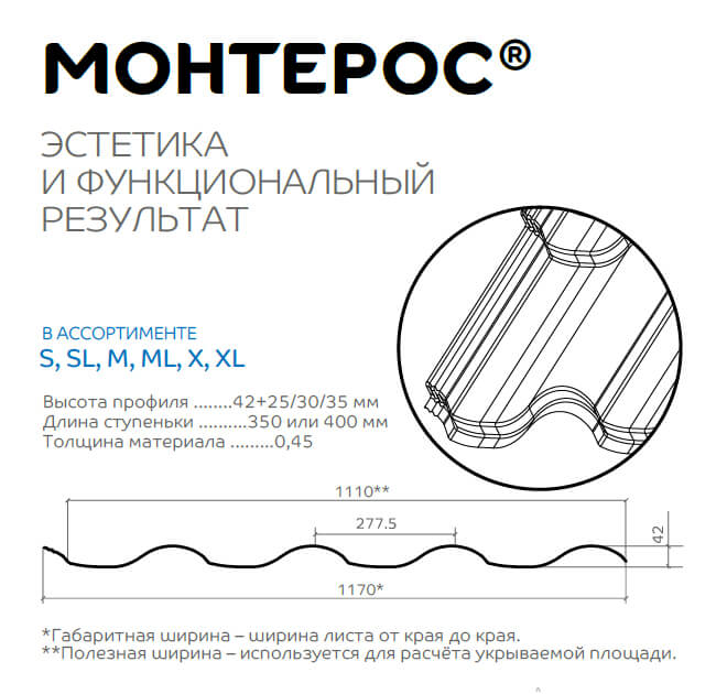 Профиль декоративный Монтерос-S (VikingMP-01-9005-0.45) в Дубне