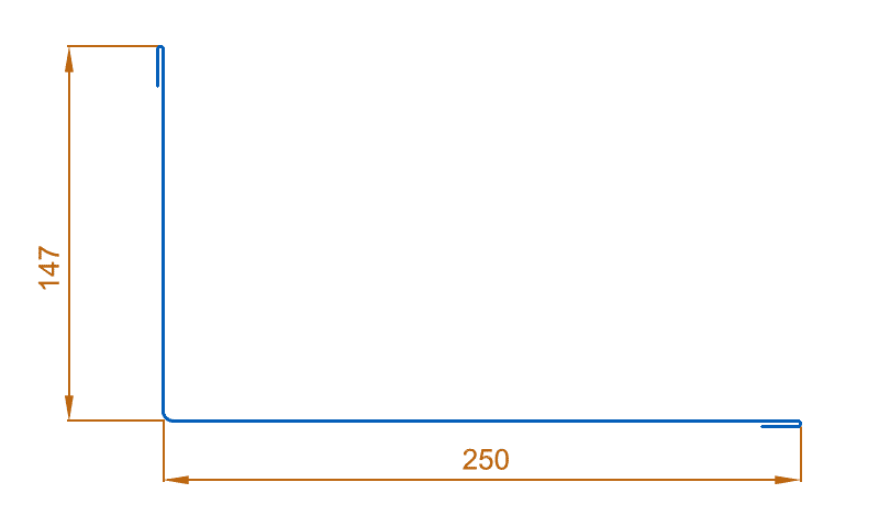 Планка примыкания верхняя 250х147х2000 NormanMP (ПЭ-01-RR32-0.5) в Дубне